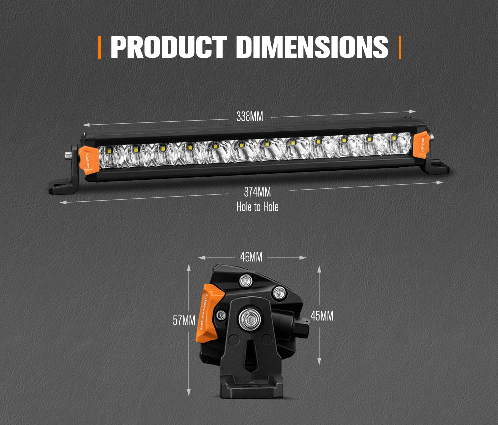 Lightfox Vega Series 14inch LED Light Bar 1 Lux @ 319M IP68 7,548 Lumens