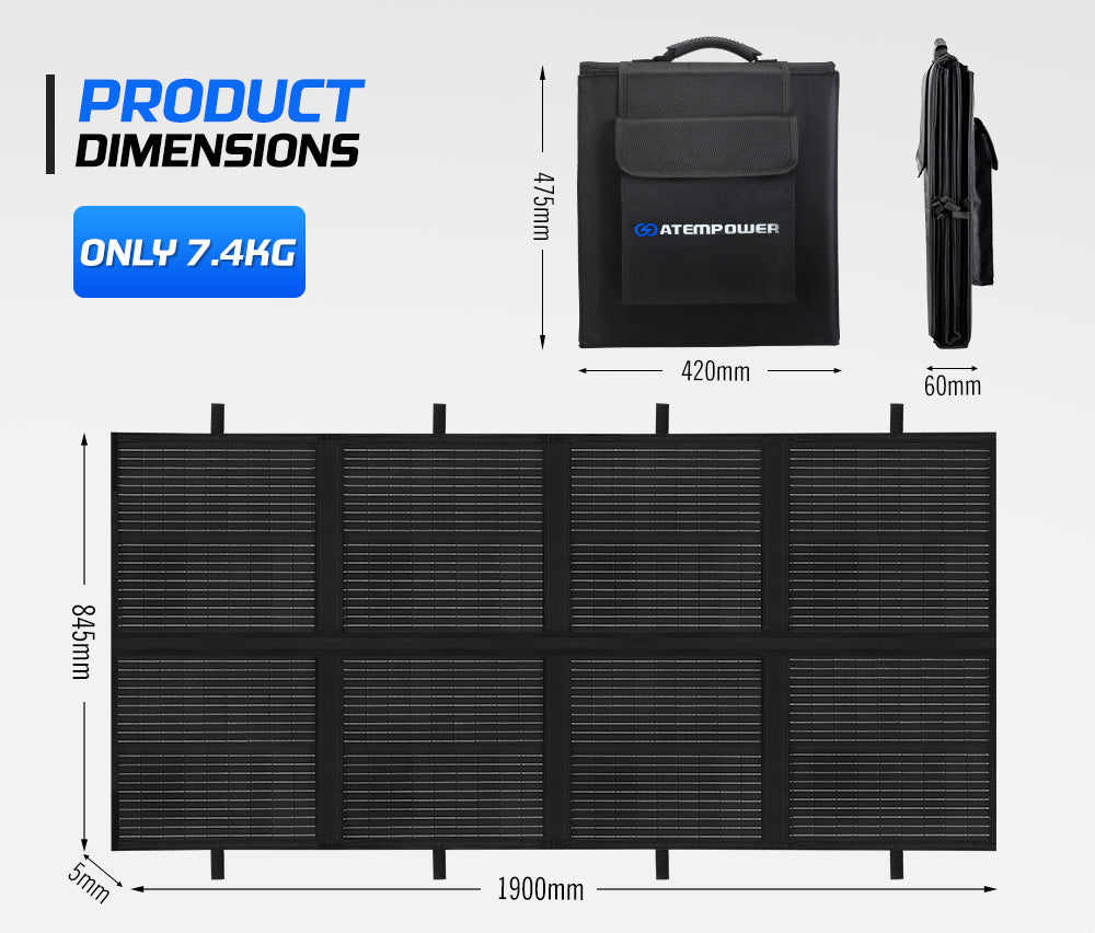 Atem Power 12V 200W Folding Solar Panel Blanket Mat Completed Kit Camping Power