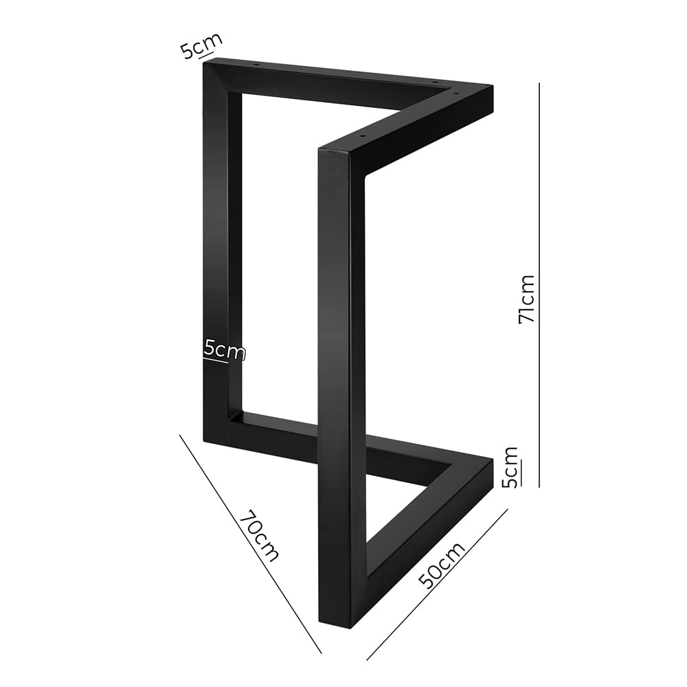 Oikiture 2X Coffee Dining Table Legs Bench Box Steel Metal Industrial 71 X 70CM