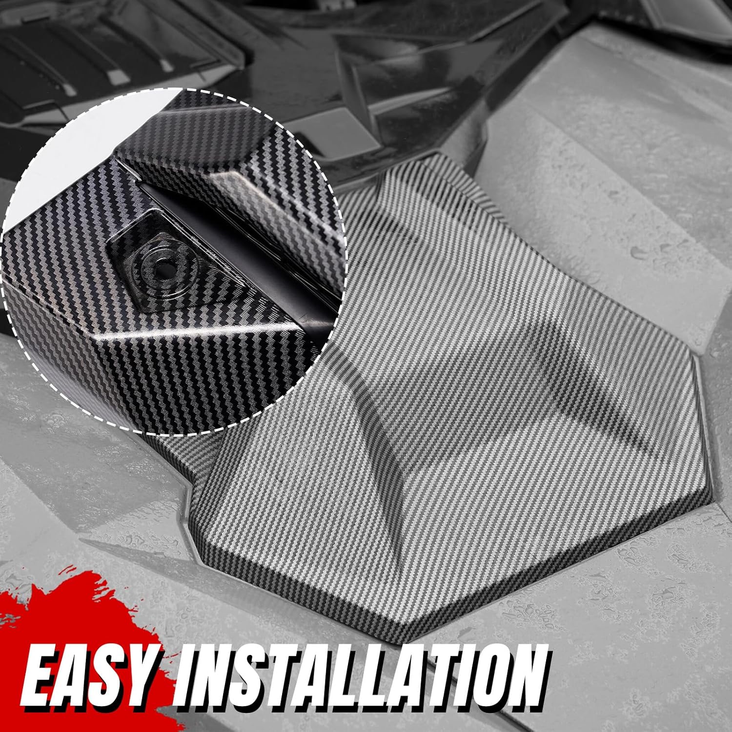 A & UTV PRO Turbo Hood Scoop for RZR PRO XP/PRO R/Turbo R,Carbon Fiber Pattern Hood Scoop Air Intake Kit for Polaris RZR PRO XP/ XP4 2020-2024, RZR PRO R/Turbo R/ R4 2022 2023 2024, 1PC