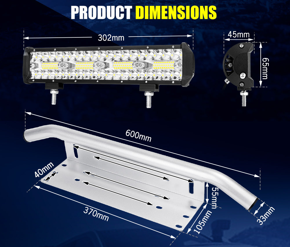 Lightfox 12inch Led Light Bar 1 Lux @ 300M IP68 6,890 Lumens