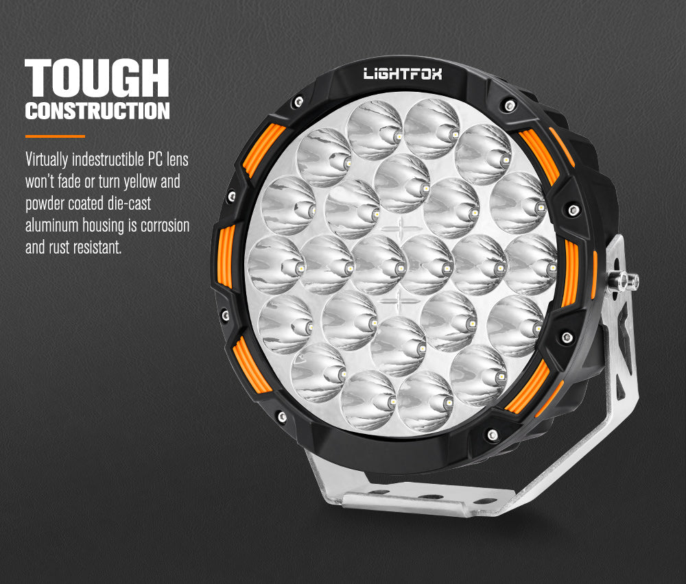 Lightfox 9inch LED Driving Light 1 Lux @1,150M IP68 20,200 lumen