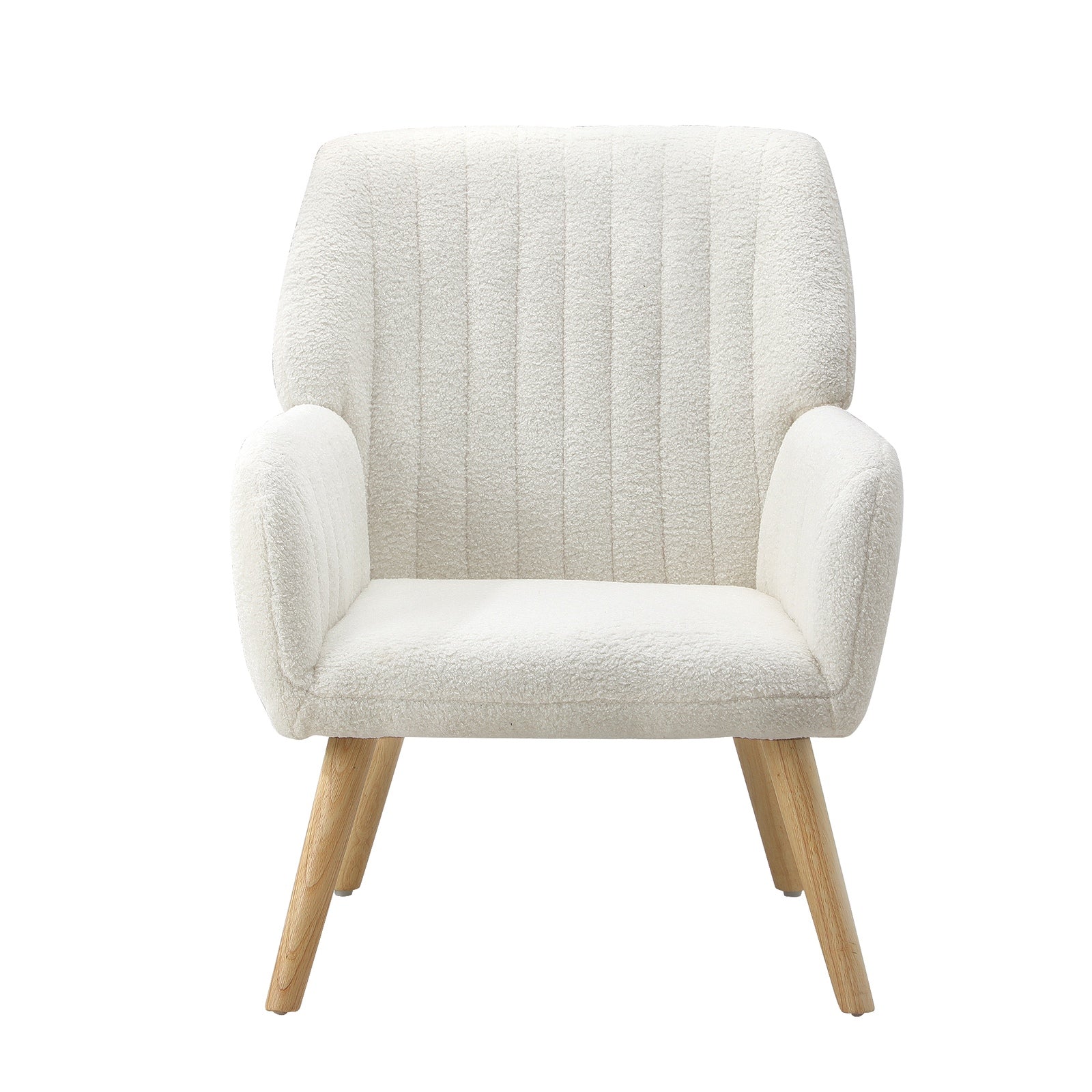 Oikiture Armchair Lounge Sofa Chair Sherpa Accent Chairs Armchairs Couches White