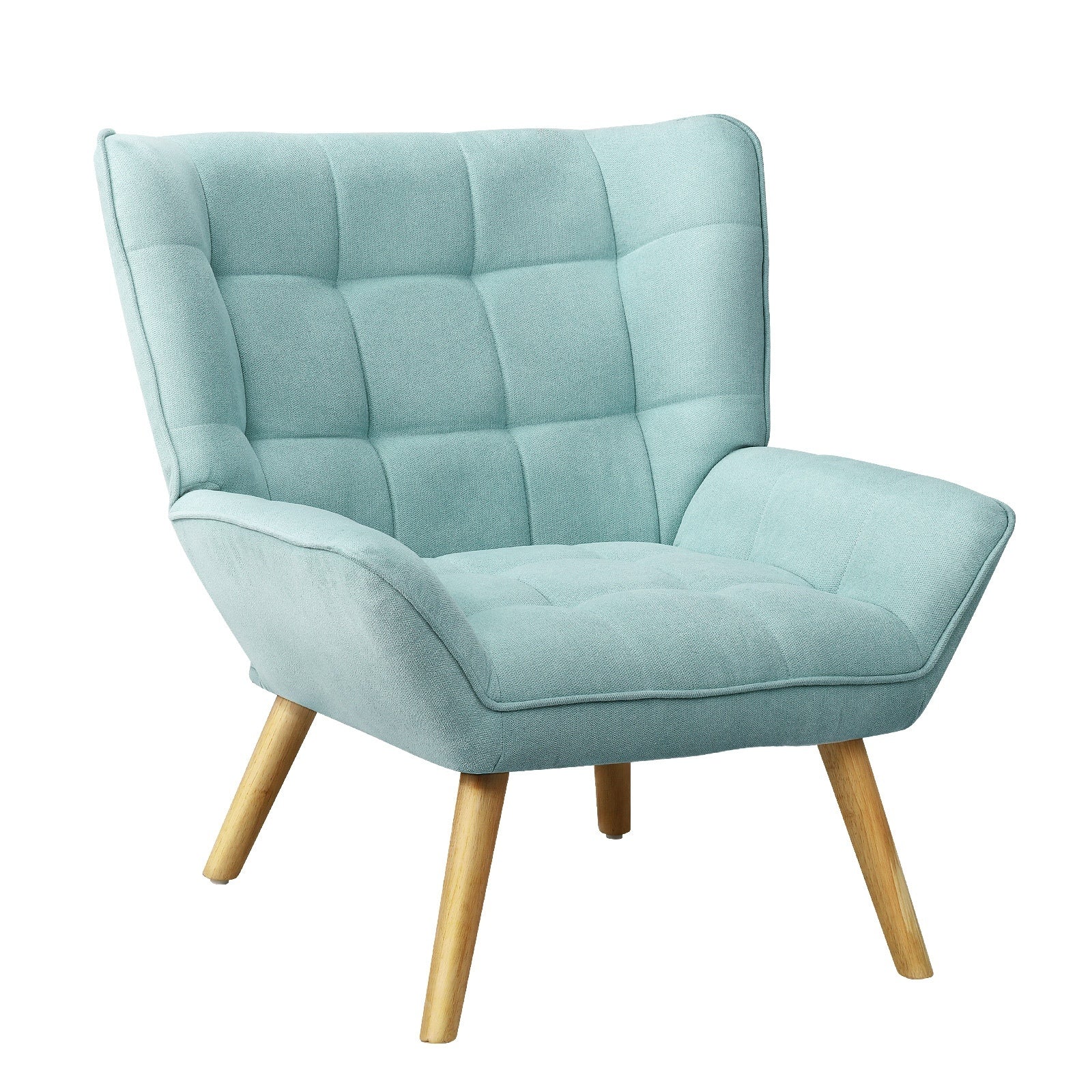 Oikiture Armchair Accent Chairs Sofa Lounge Fabric Upholstered Tub Chair Blue