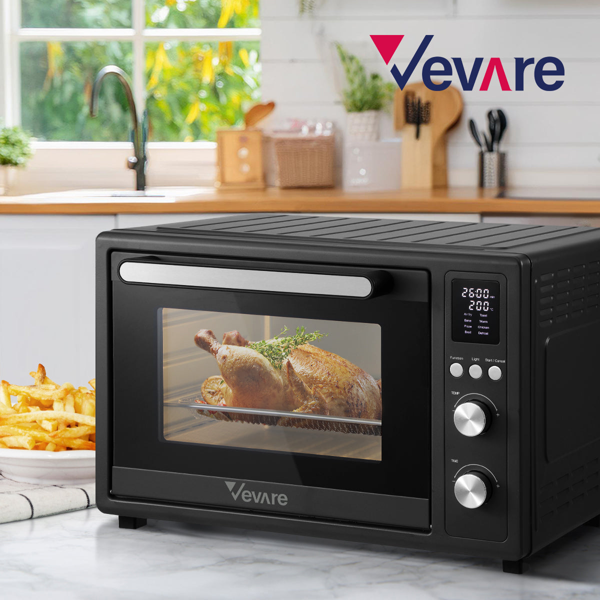 Vevare Air Fryer 32L Fryers Oven LCD Display Oil Free Cooker 1700W Kitchen