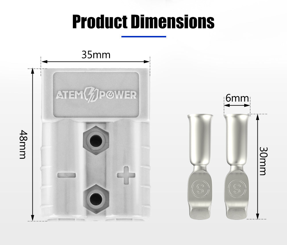 Atem Power 10 x Anderson Style Plug Connectors 50 AMP 12-24V 6AWG DC Power Tool