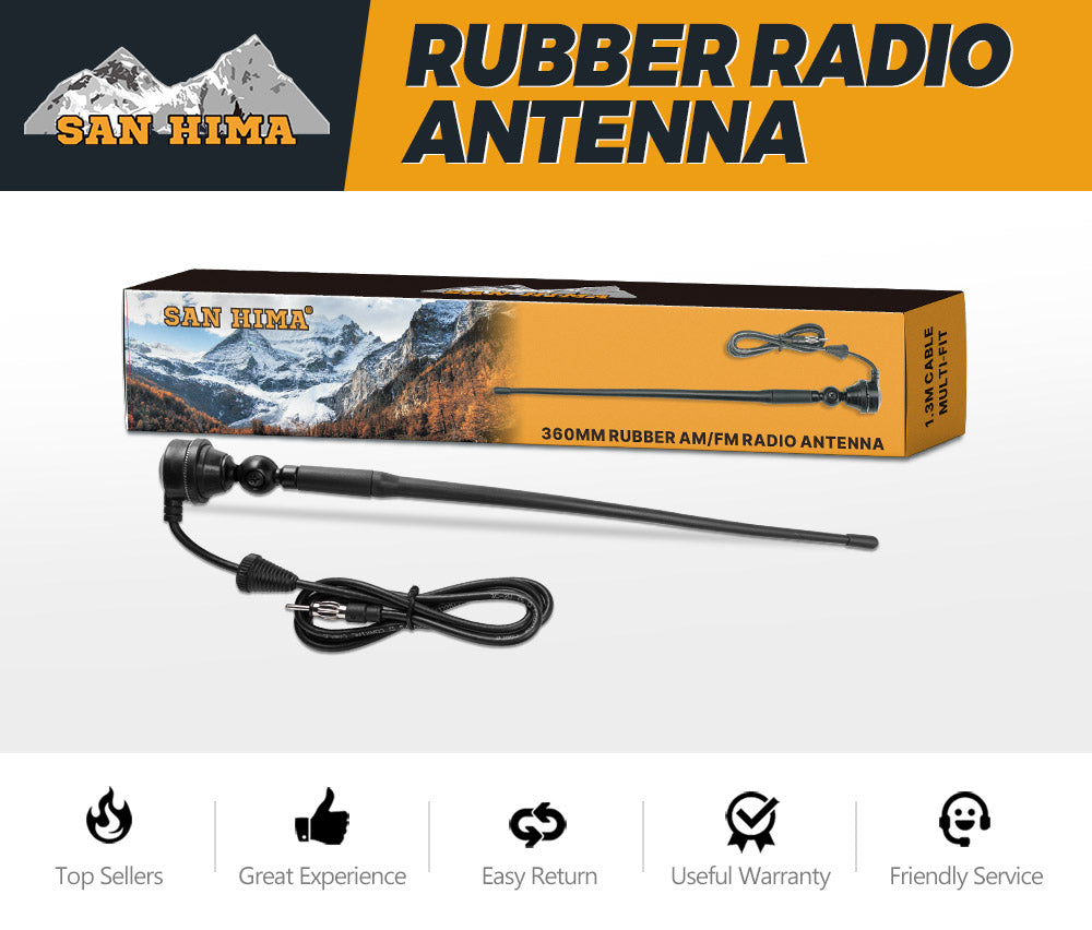 Uhf Radio Antenna Black Rubber Duck AM/FM With Cable Suits 4X4 Car Truck Caravan