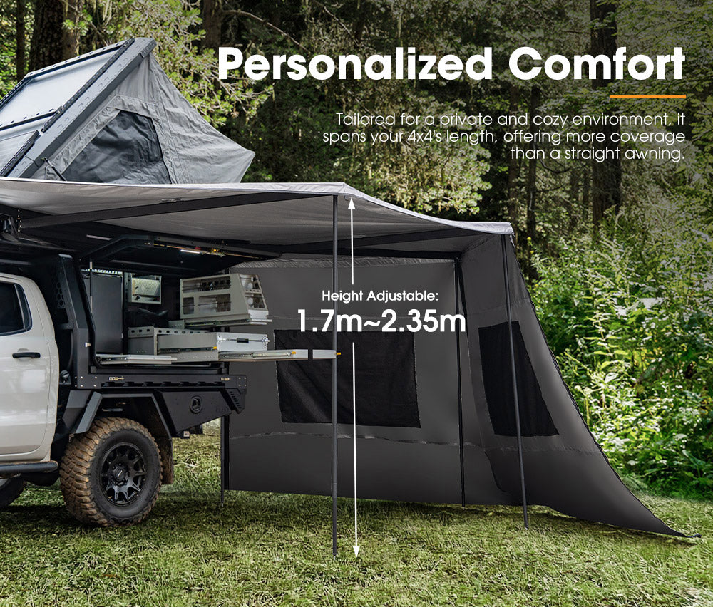 San Hima 270 Degree Awning With Side Wall Free-Standing Camping  + "L" Bracket