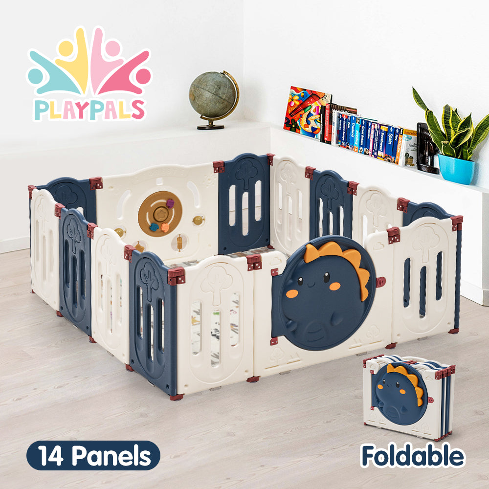 Playpals Kids Playpen Baby Large Safety Gate Toddler Fence Child Play 14 Panels