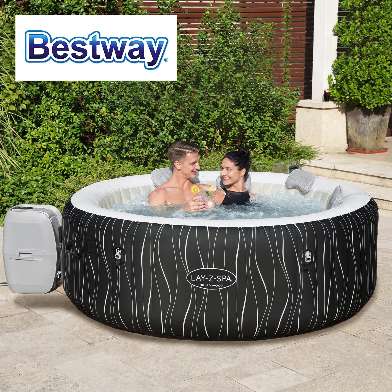 Bestway Inflatable Hot Tub Outdoor Portable Heating Spa 6 person W/ Bubble Jets