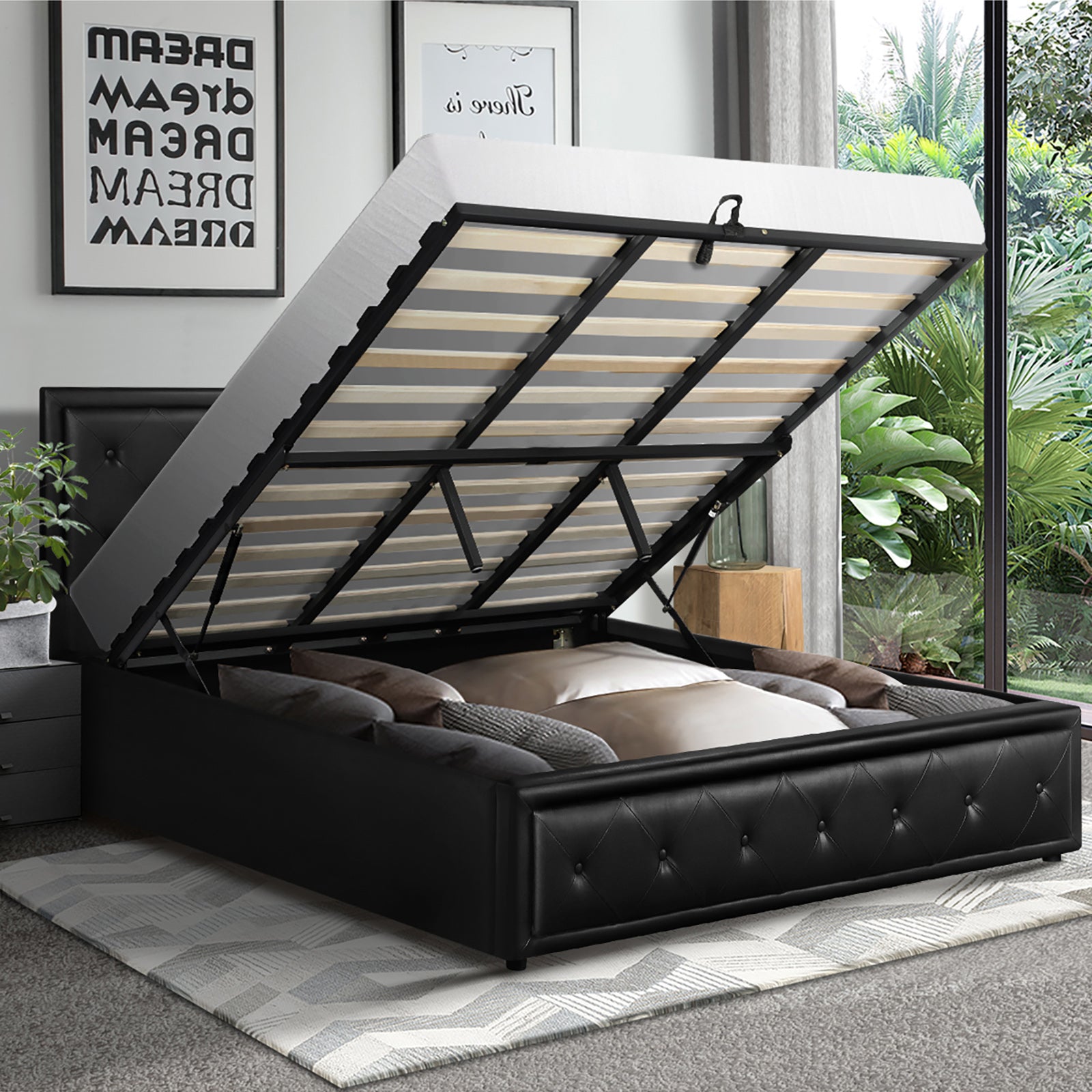 Gas lift online king bed frame