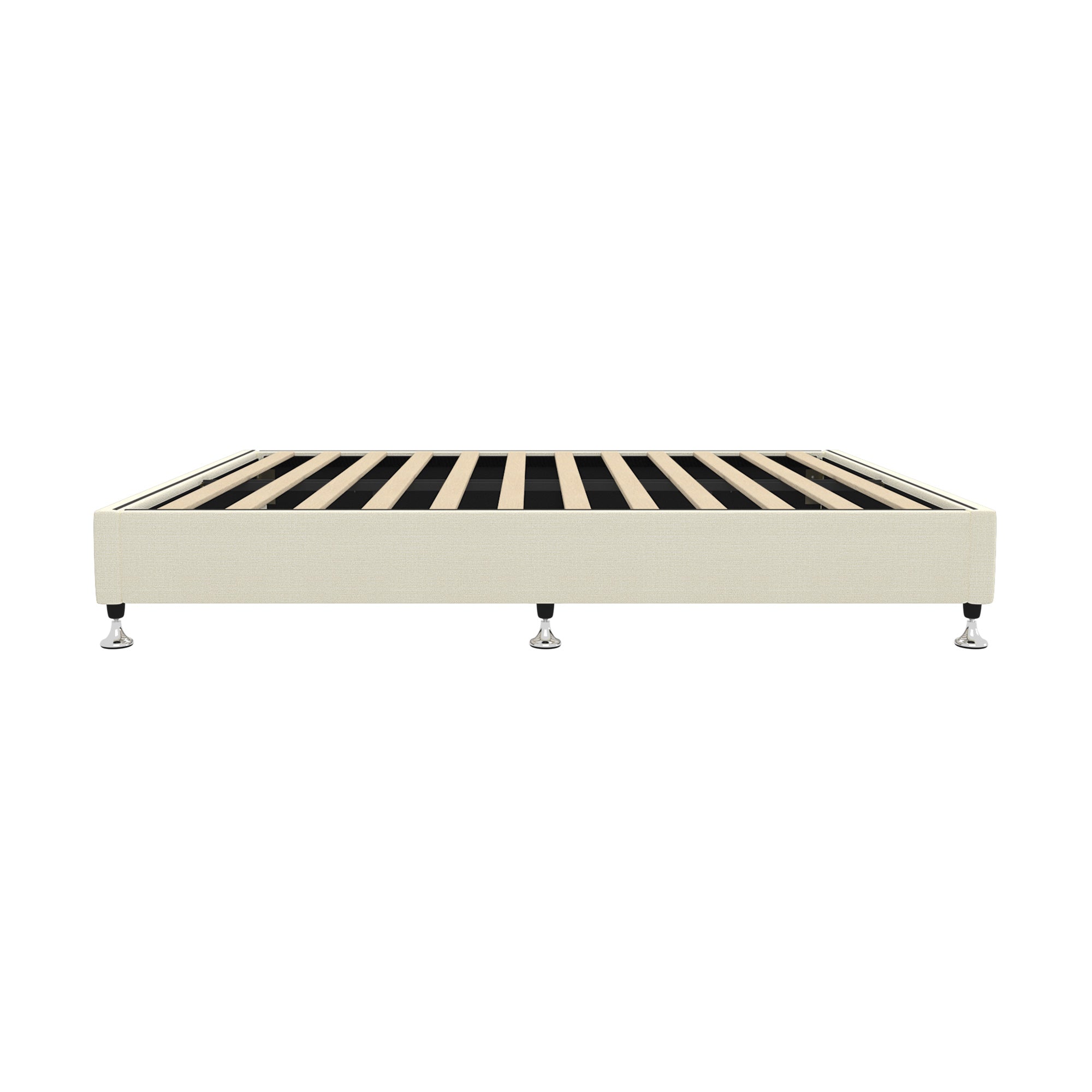 Oikiture Bed Frame Queen Size Bed Base Platform Beige