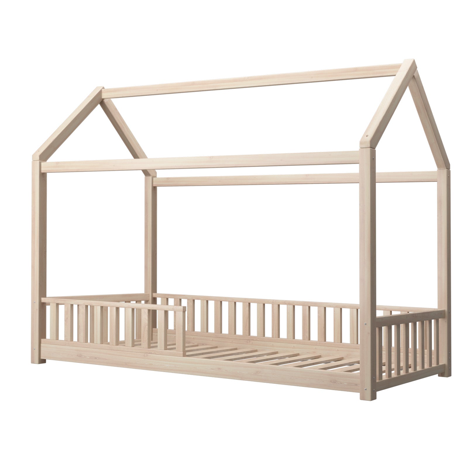 Oikiture Bed Frame Single Wooden Timber House Frame Wood Mattress Base