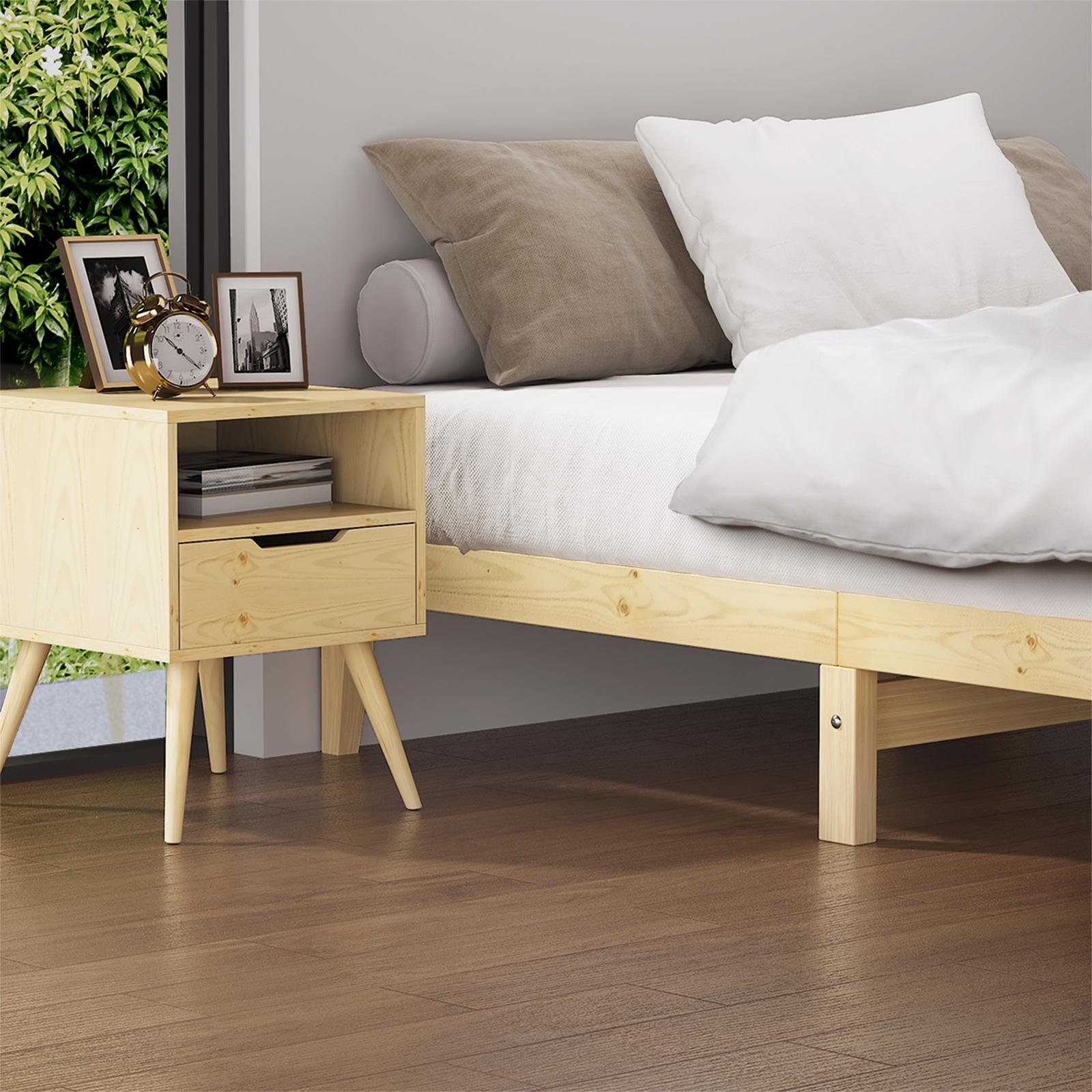 Oikiture Bed Frame King Size Wooden Timber Bed Frame Wooden Platform