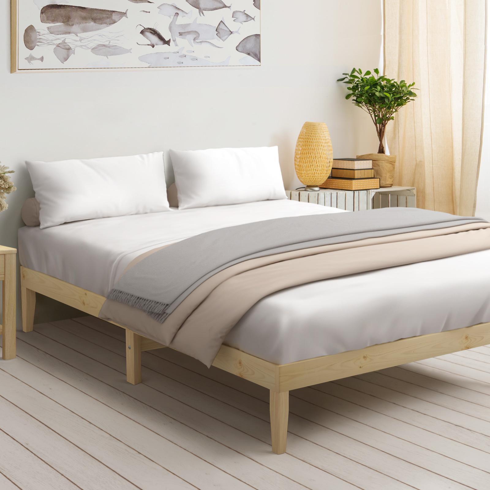 Oikiture Bed Frame King Size Wooden Timber Bed Frame Wooden Platform