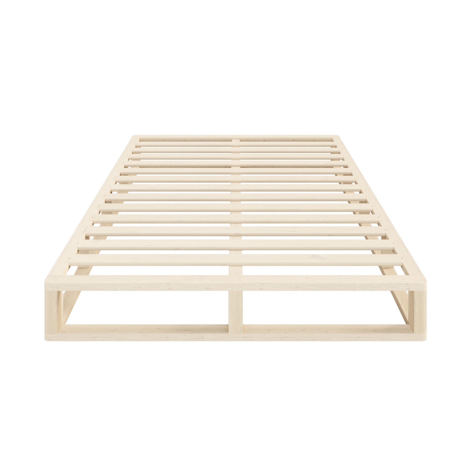 Oikiture Bed Frame King Single Wooden Bed Base Platform Cage-like Base