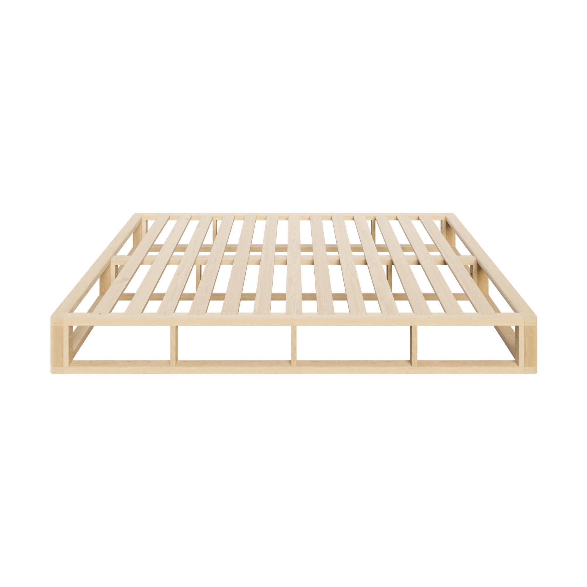 Oikiture Bed Frame King Single Wooden Bed Base Platform Cage-like Base