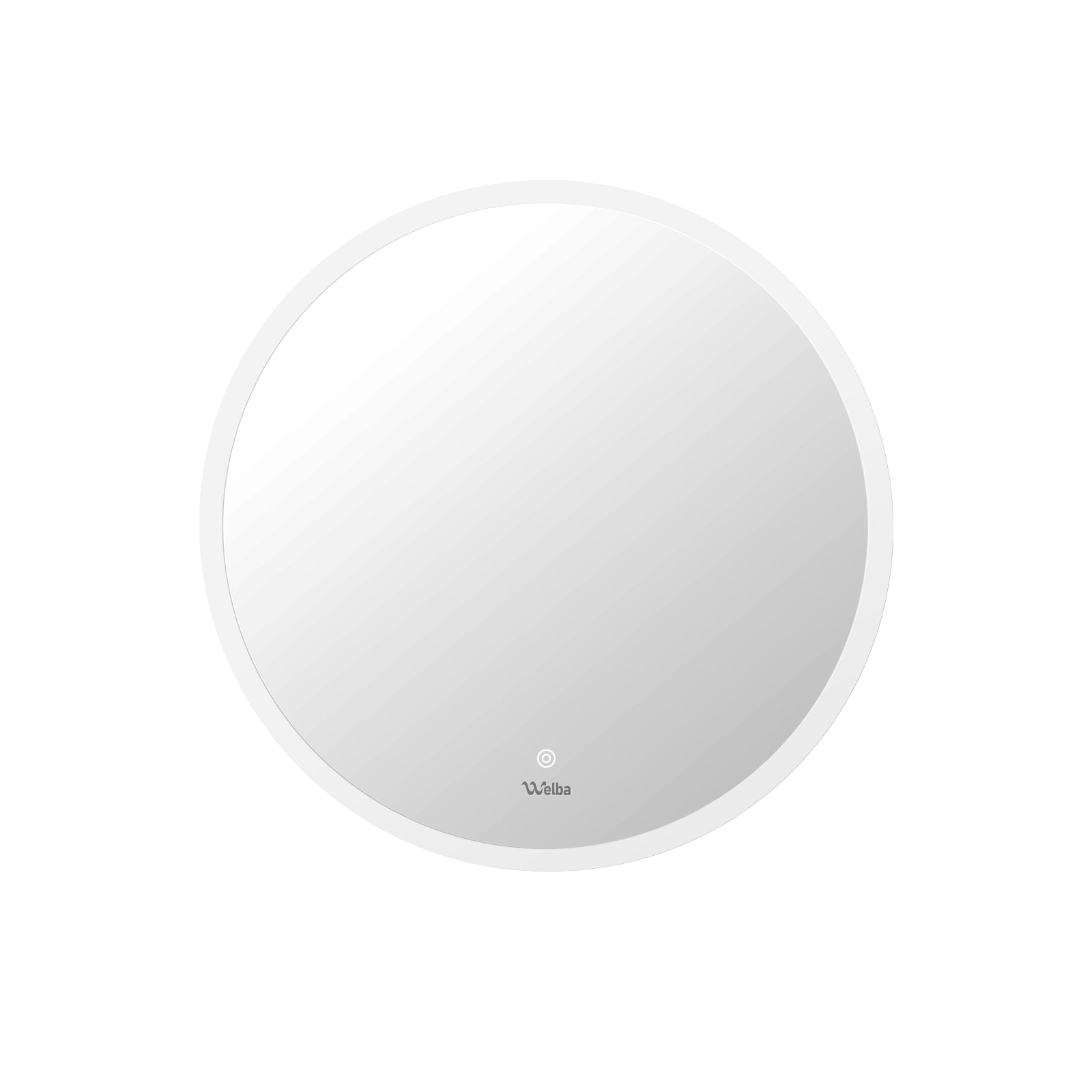 Welba 80cm LED Round Bathroom Mirror Anti-fog Makeup Wall Mirrors with Light