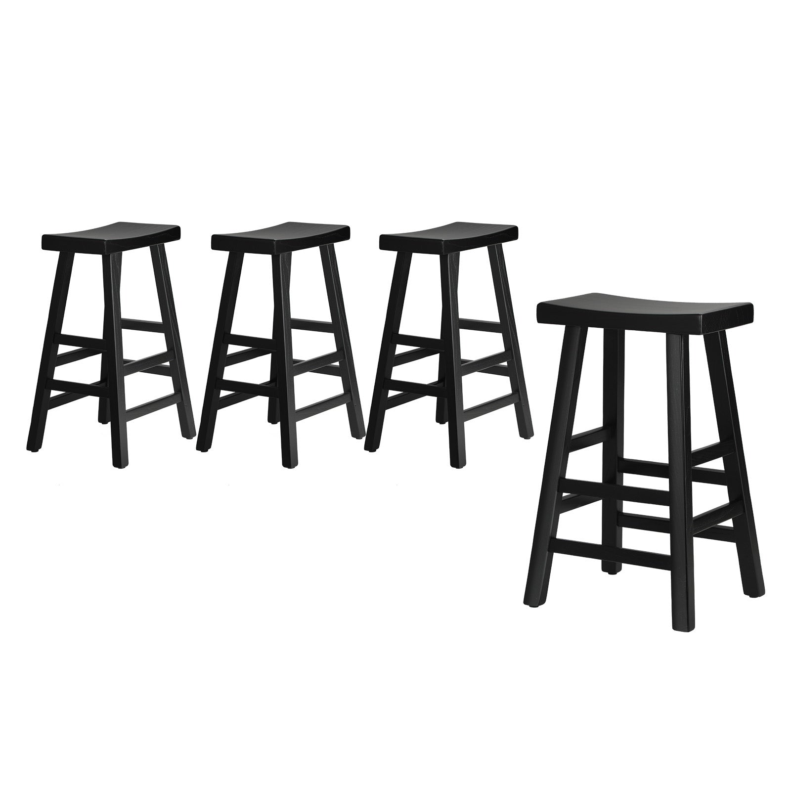 Oikiture Bar Stools Kitchen Stool Wooden Counter Chairs Barstools X2 X4