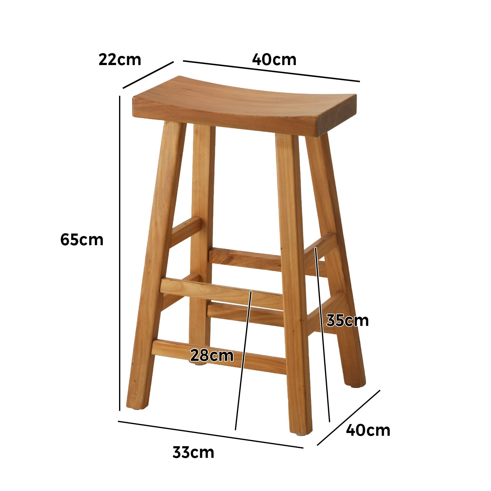 Oikiture Bar Stools Kitchen Stool Wooden Counter Chairs Barstools X2 X4