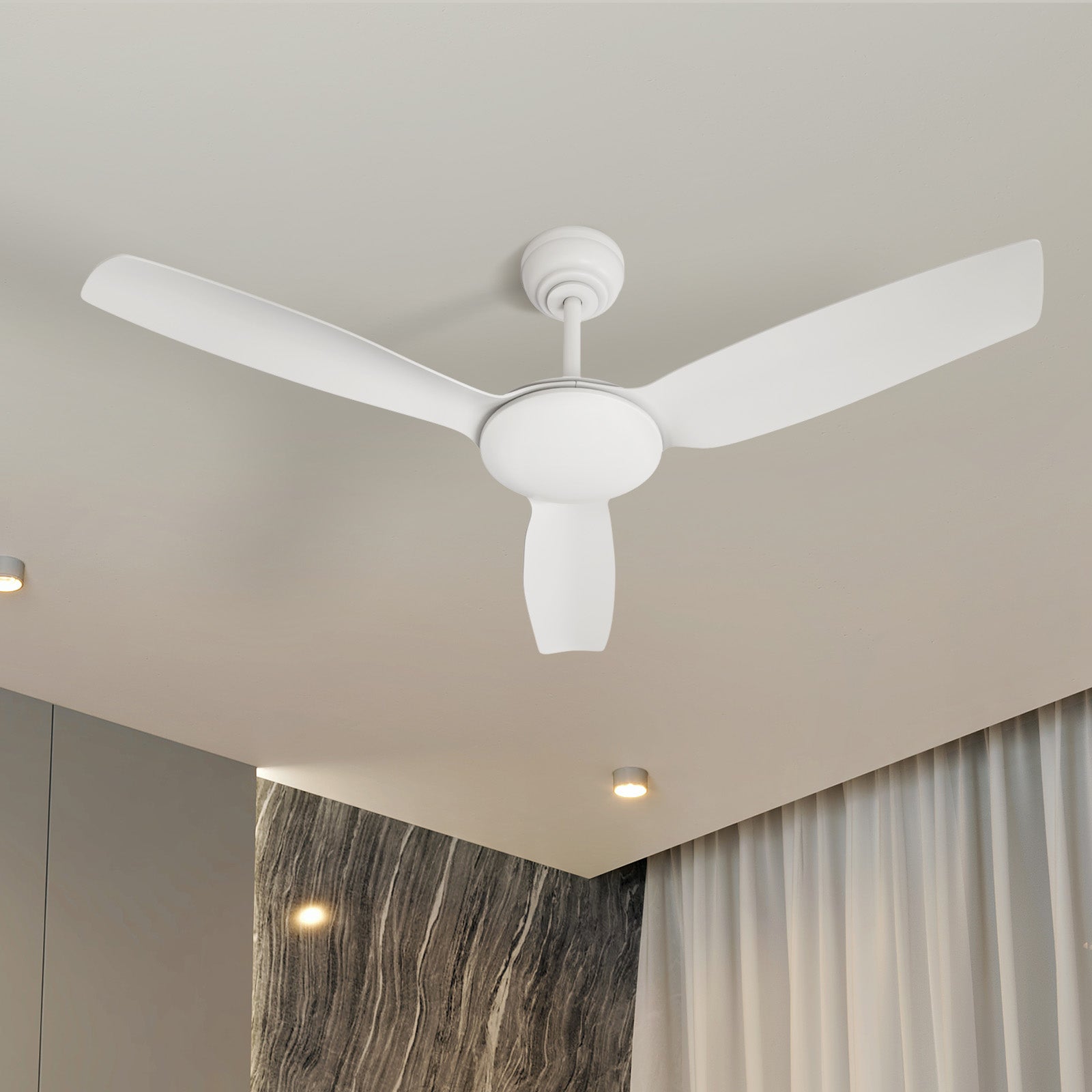 Vevare 52'' Ceiling Fan DC Motor 3 ABS Blades with Remote Control Timer White