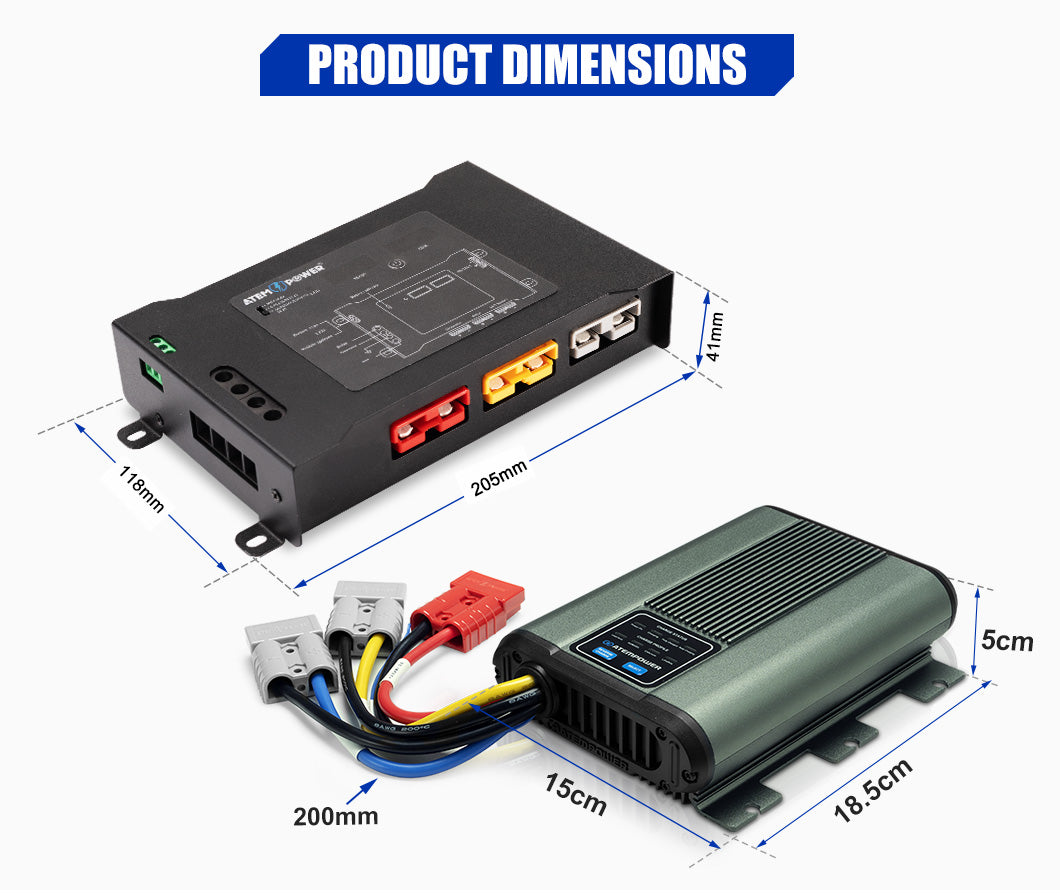 Atem Power 40A DC to DC Battery Charger MPPT 12V Dual Battery System + Smart Hub