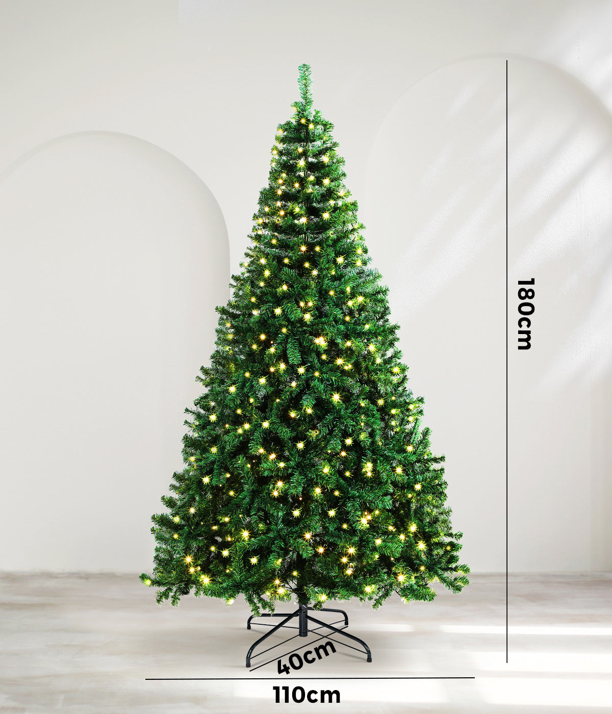 Mazam LED Christmas Tree 1.8M 6FT Xmas Trees Decorations Green 830 Tips