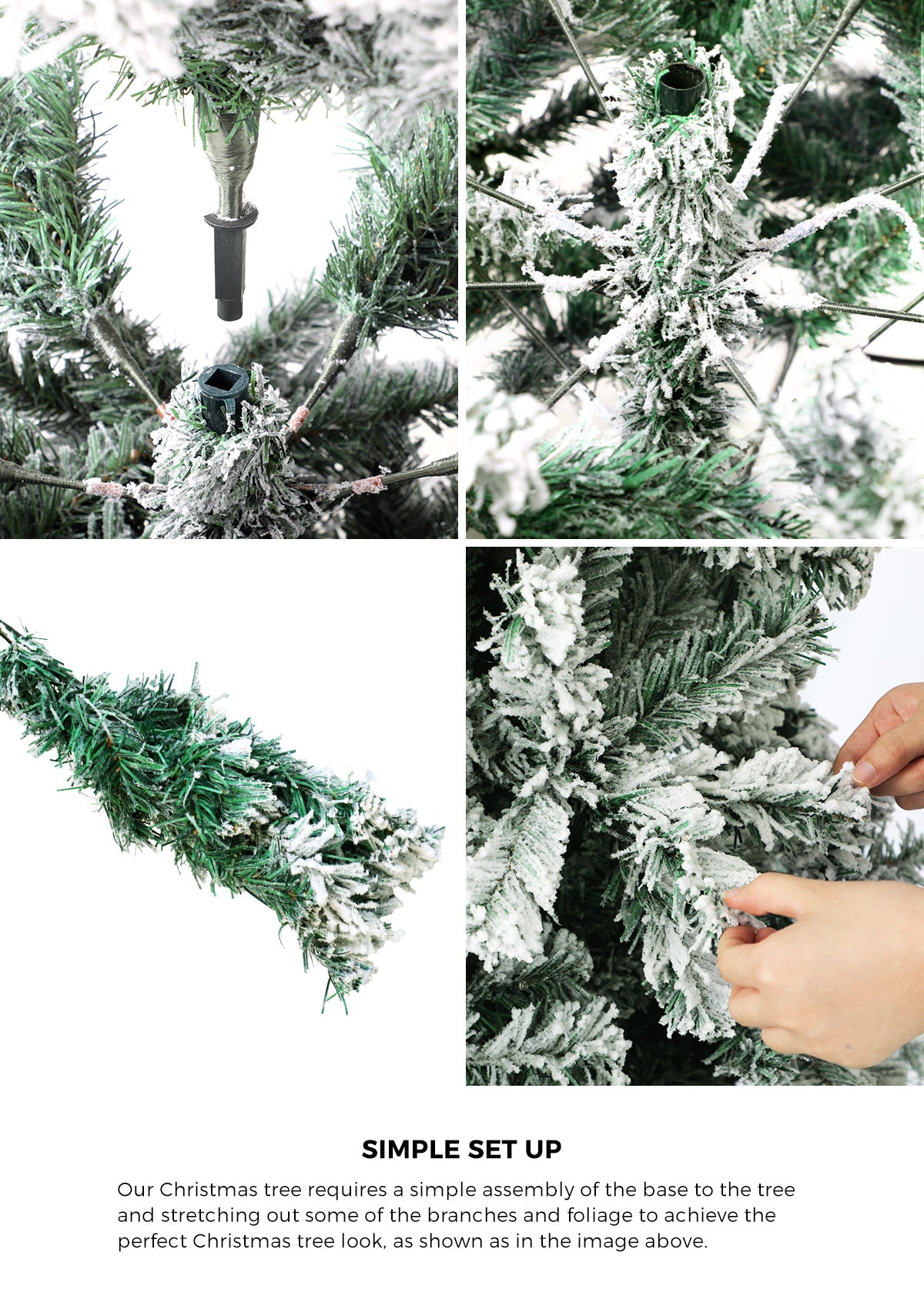 Mazam Christmas Tree 1.8M/2.1M/2.4M Xmas Trees Decoration White Snow Flocked