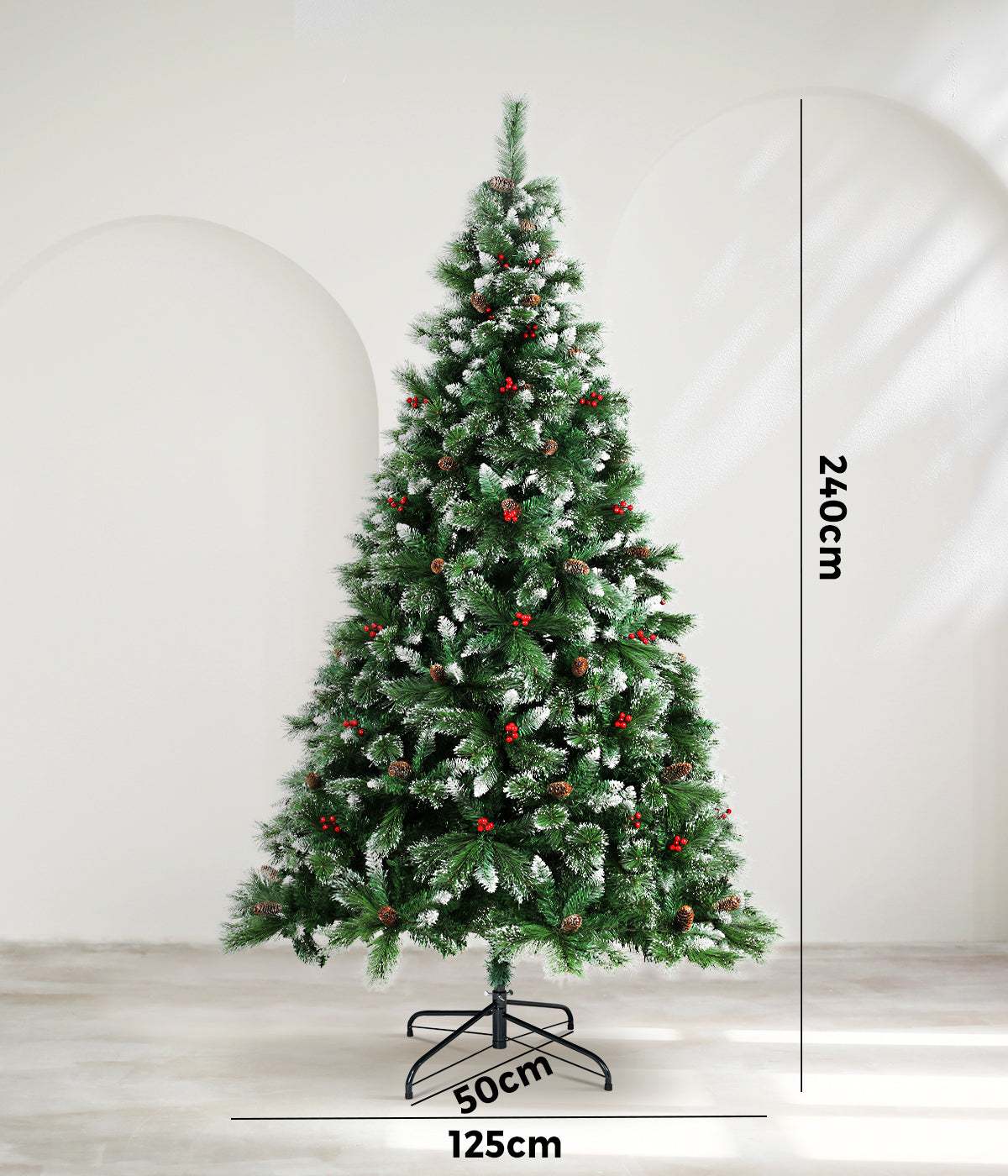 Mazam Christmas Tree 2.4M 8FT Xmas Trees Green with Ornaments Decorations