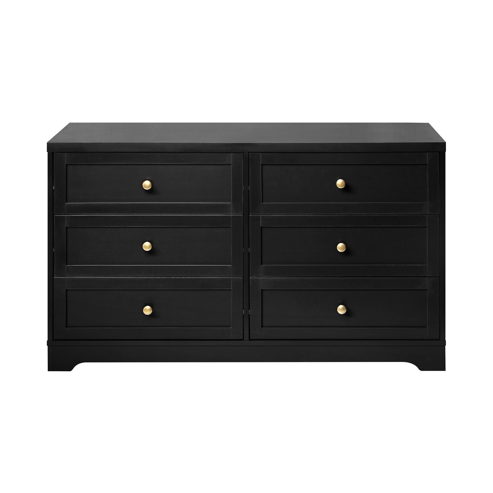 Oikiture 6 Chest of Drawers Tallboy Dresser Table Storage Cabinet Black