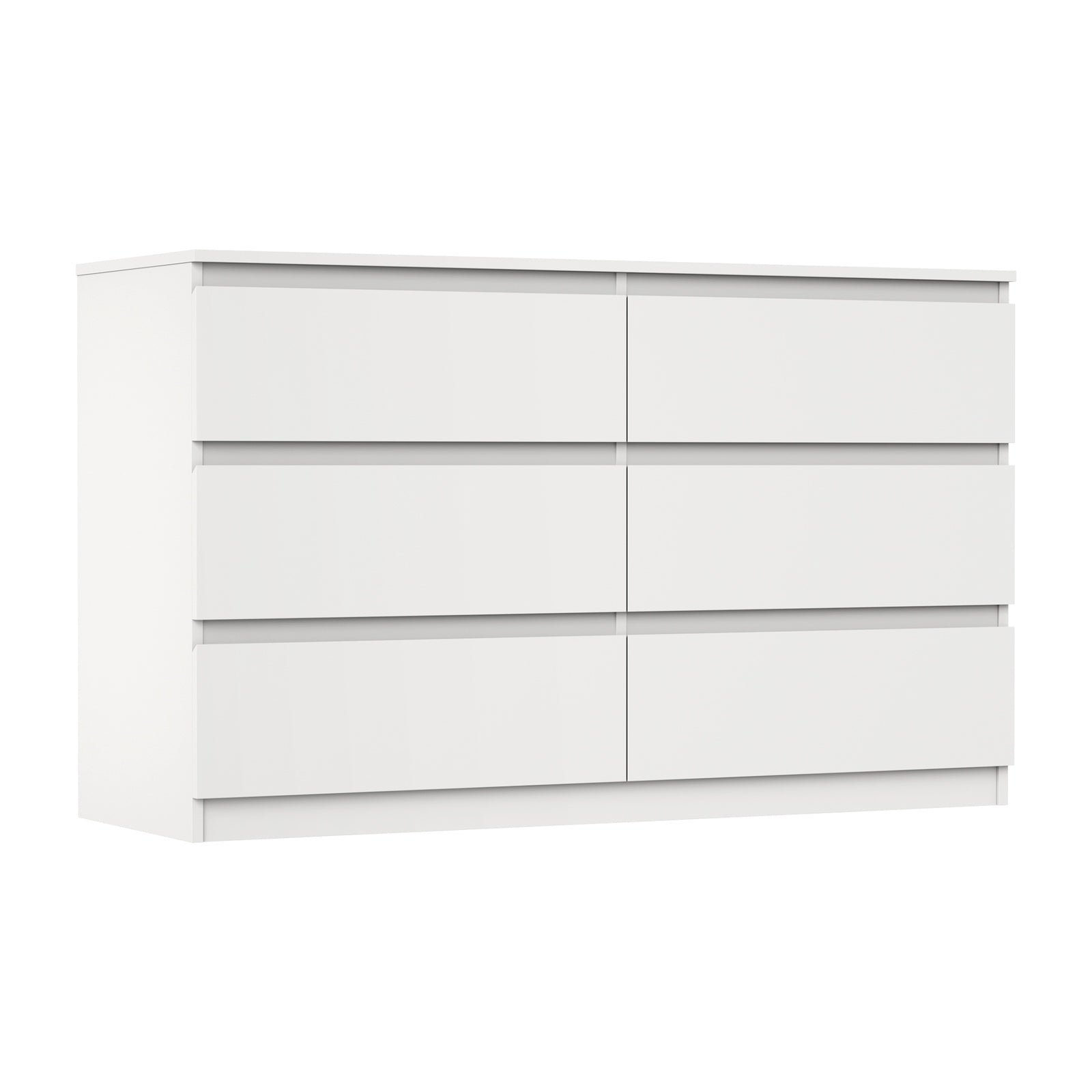 Oikiture 6 Chest of Drawers Lowboy Storage Cabinet Dresser Table Bedroom White