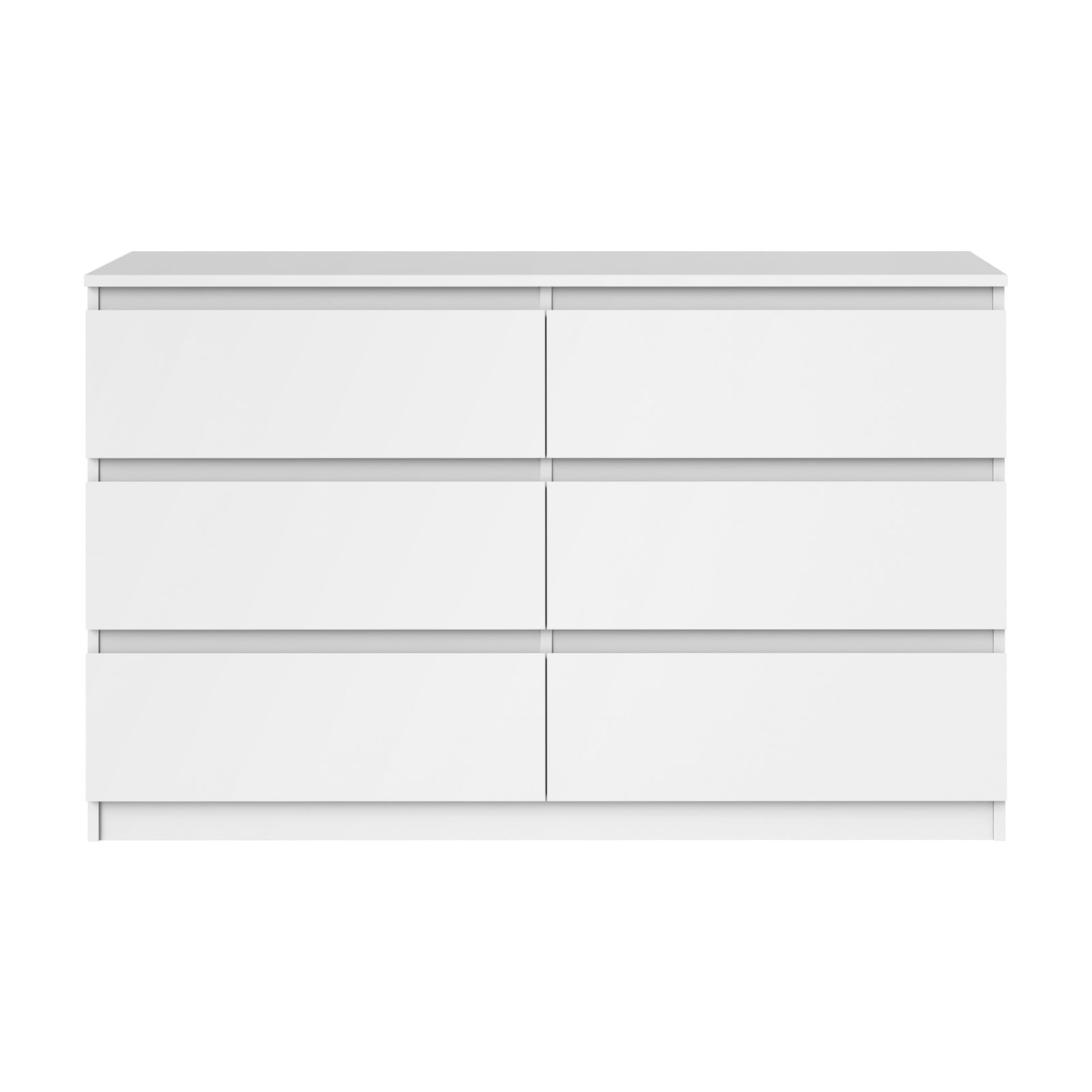 Oikiture 6 Chest of Drawers Lowboy Storage Cabinet Dresser Table Bedroom White