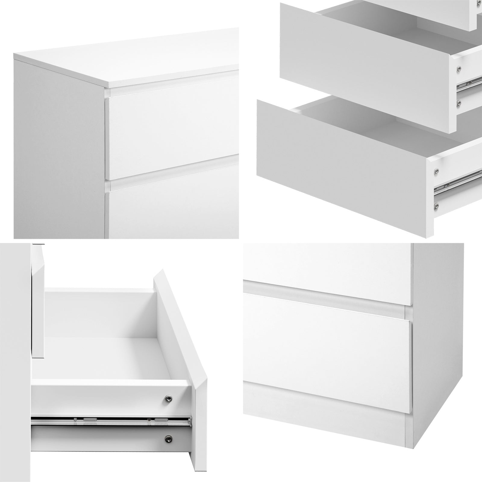 Oikiture 6 Chest of Drawers Tallboy Dresser Table Storage Cabinet Bedroom White