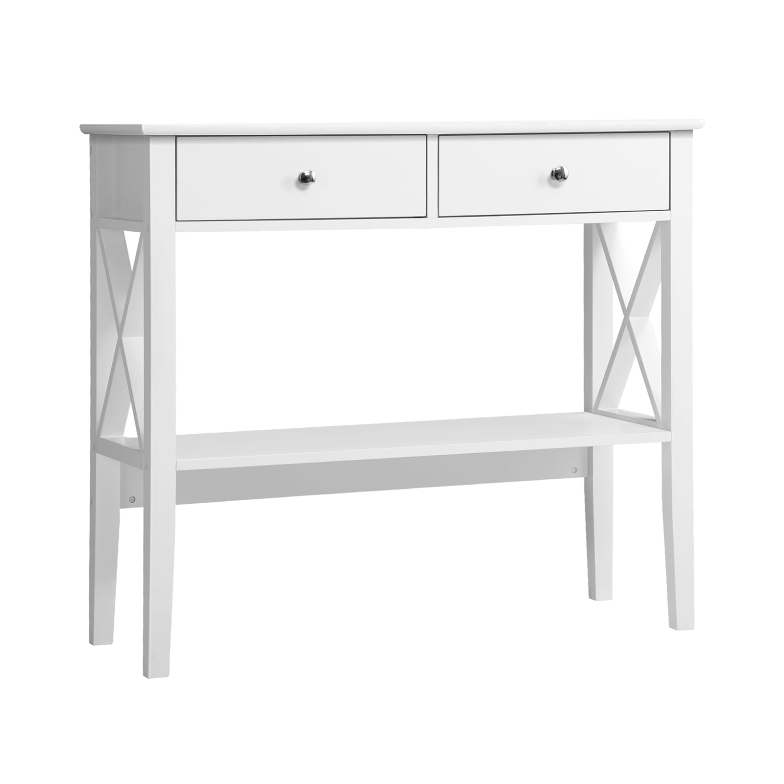 Oikiture Console Table Hall Side Entry 2 Drawers Hallway Display Shelf Desk