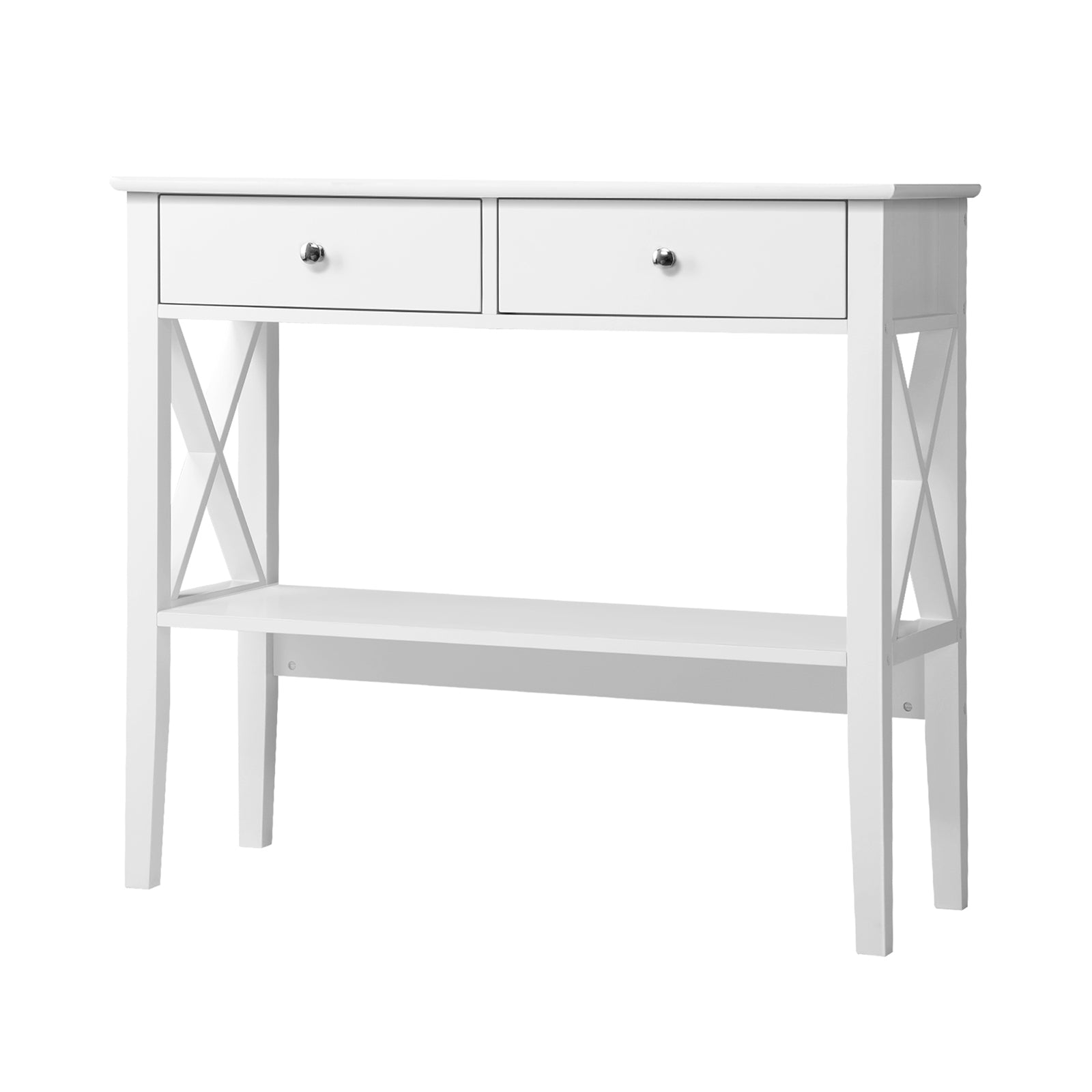 Oikiture Console Table Hall Side Entry 2 Drawers Hallway Display Shelf Desk