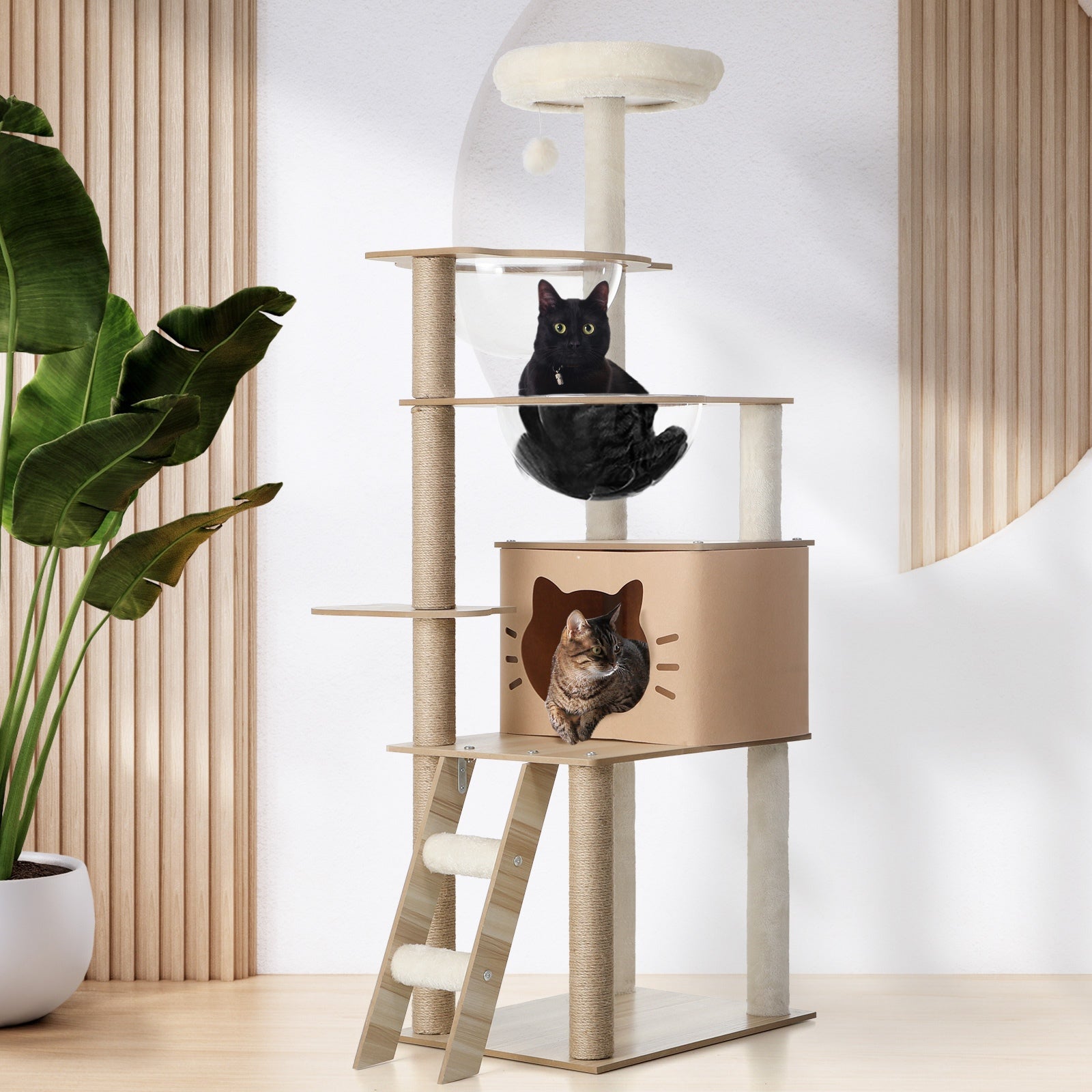 Alopet Cat Tree Tower Scratching Post Wood Scratcher Condo Detachable House