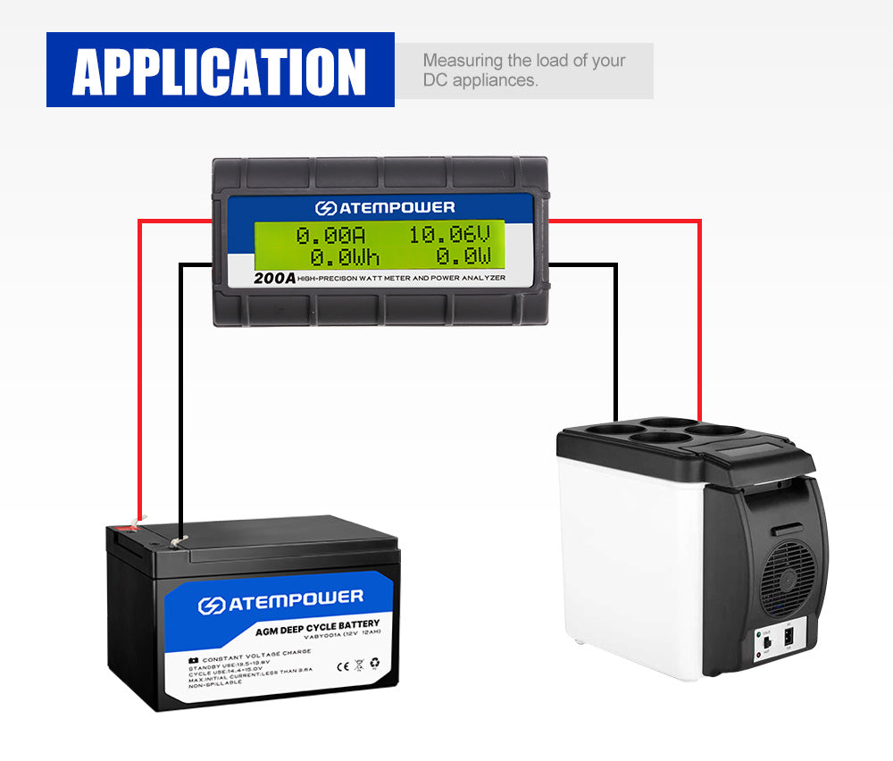 200 AMP Digital Volt Watt Meter Caravan 4x4 Camping Solar 12V Ammeter Voltmeter