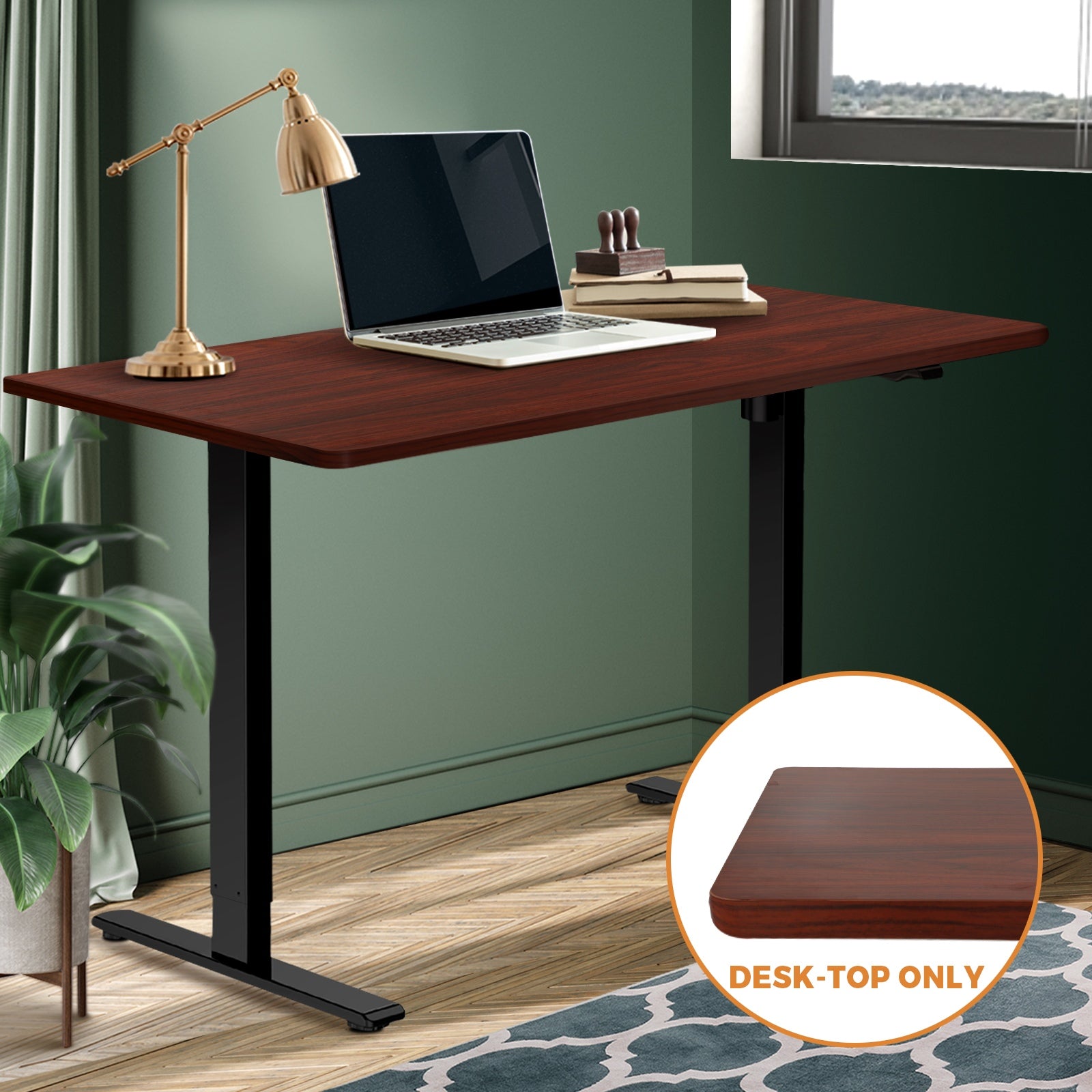 Oikiture Standing Desk Table Top Only For Office Computer Desk Walnut 120cm