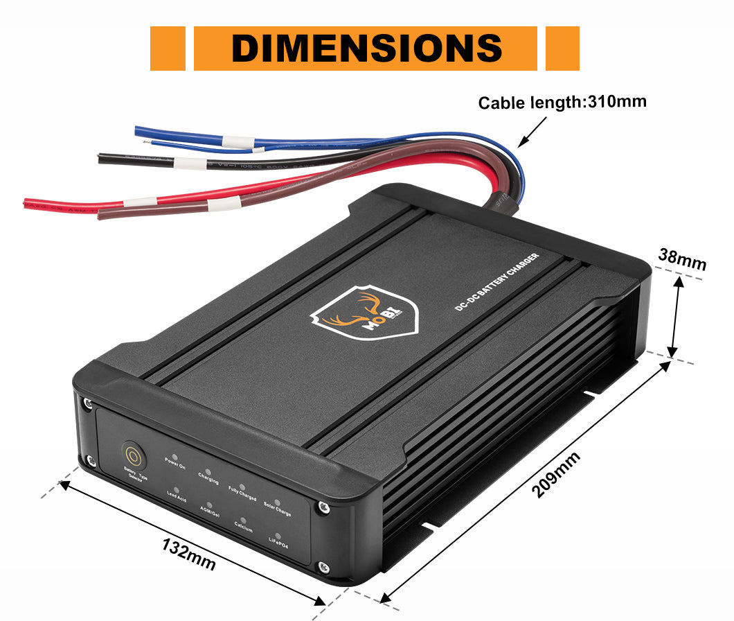 Mobi 12V 40A DC to DC Battery Charger MPPT Dual Battery AGM Lithium LifePO4