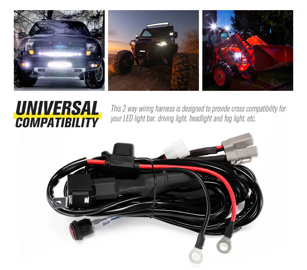 Lightfox Dual Connector Plug & Play Smart Harness High Beam Driving Wiring kit