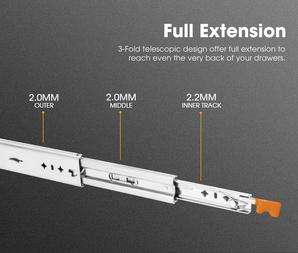 125kg Locking Drawer Slides / Runners 350mm 4wd Trailer Fridge Draw