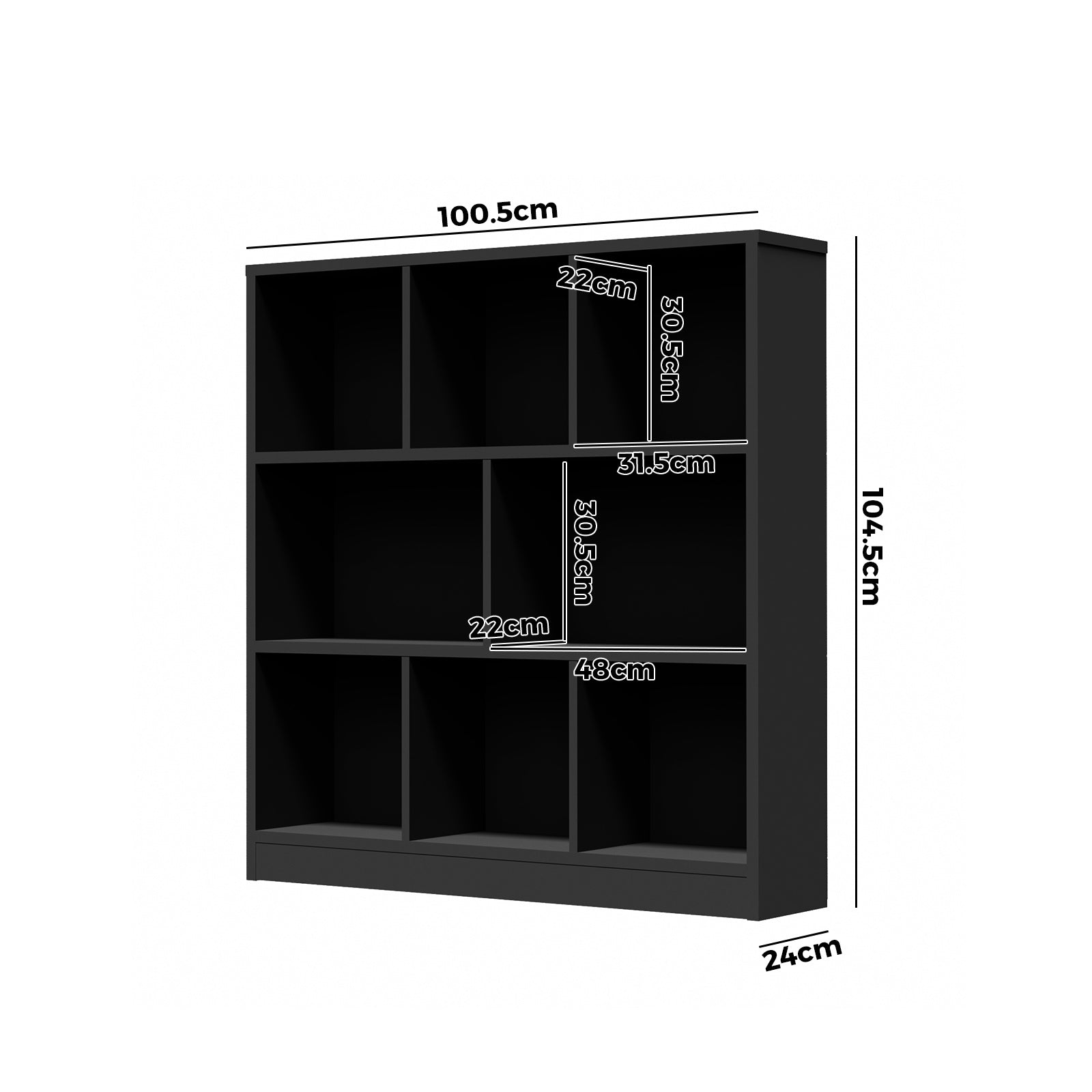 Oikiture Bookshelf Bookcase Display Shelves Unit Storage Organizer Stand Black