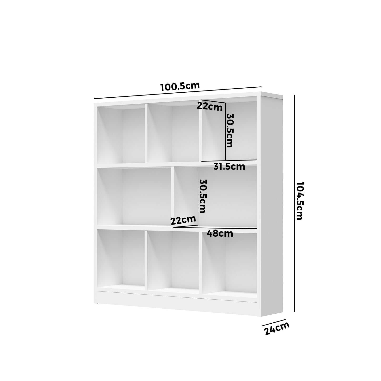 Oikiture Bookshelf Bookcase Display Shelves Unit Storage Organizer Stand White