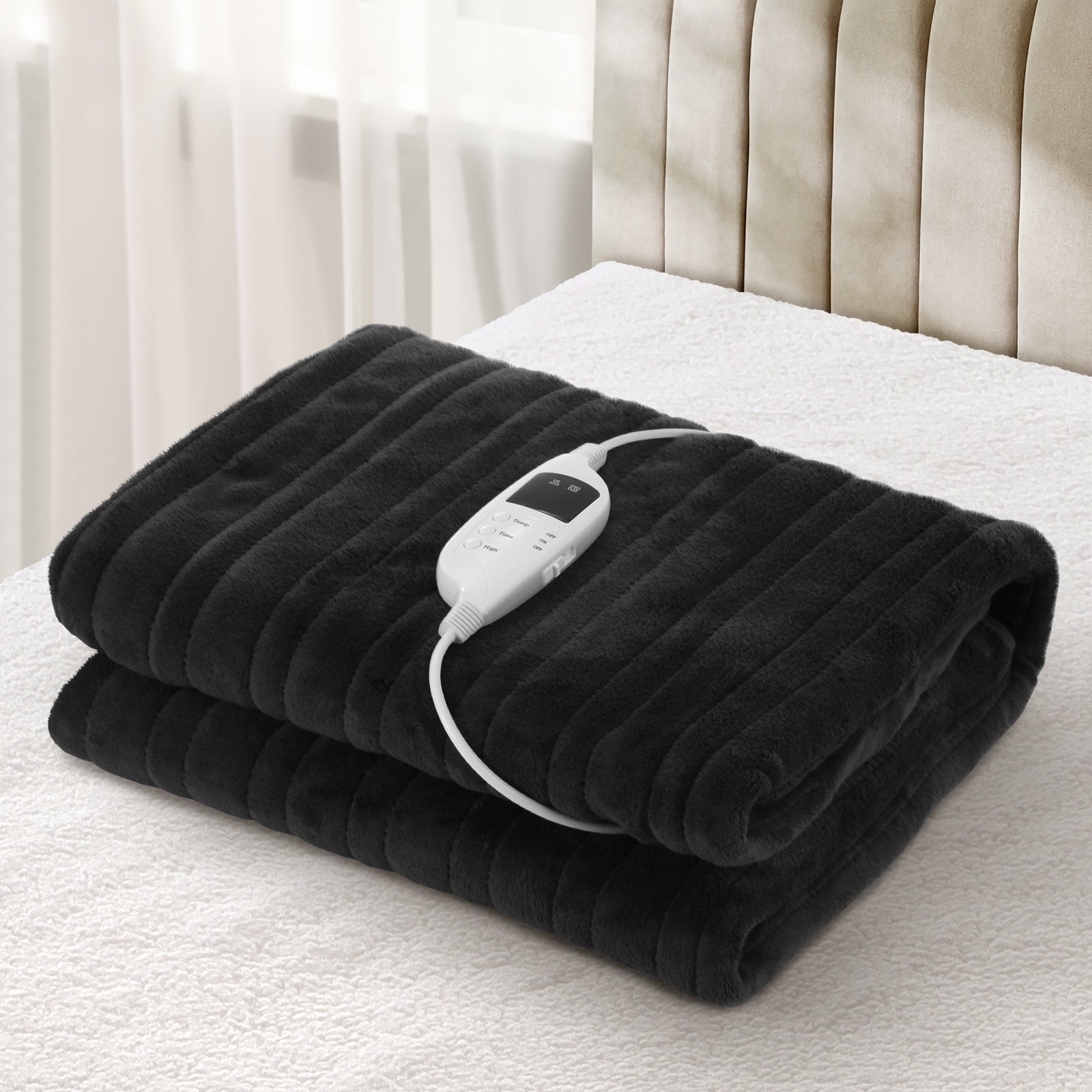 Bedra Washable Electric Heated Throw Rug Flannel Snuggle Blanket Winter Warm