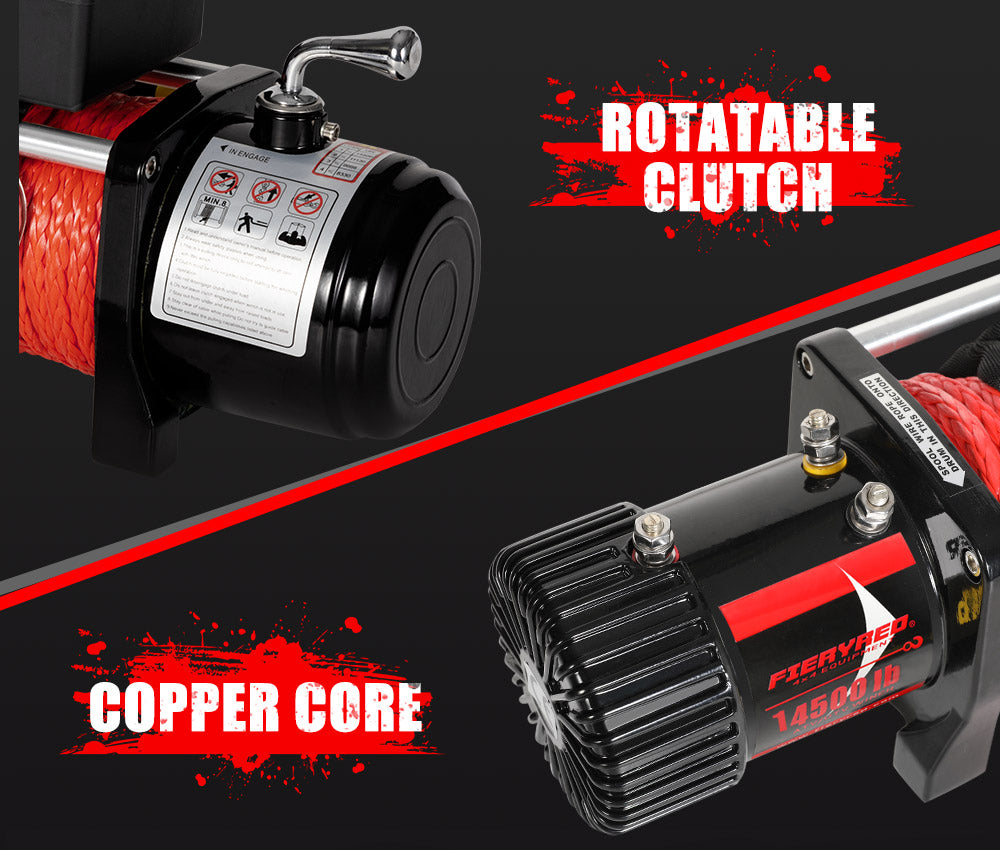 14500LBS 12V Synthetic Rope Electric Winch