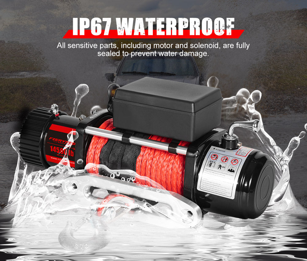 14500LBS 12V Synthetic Rope Electric Winch