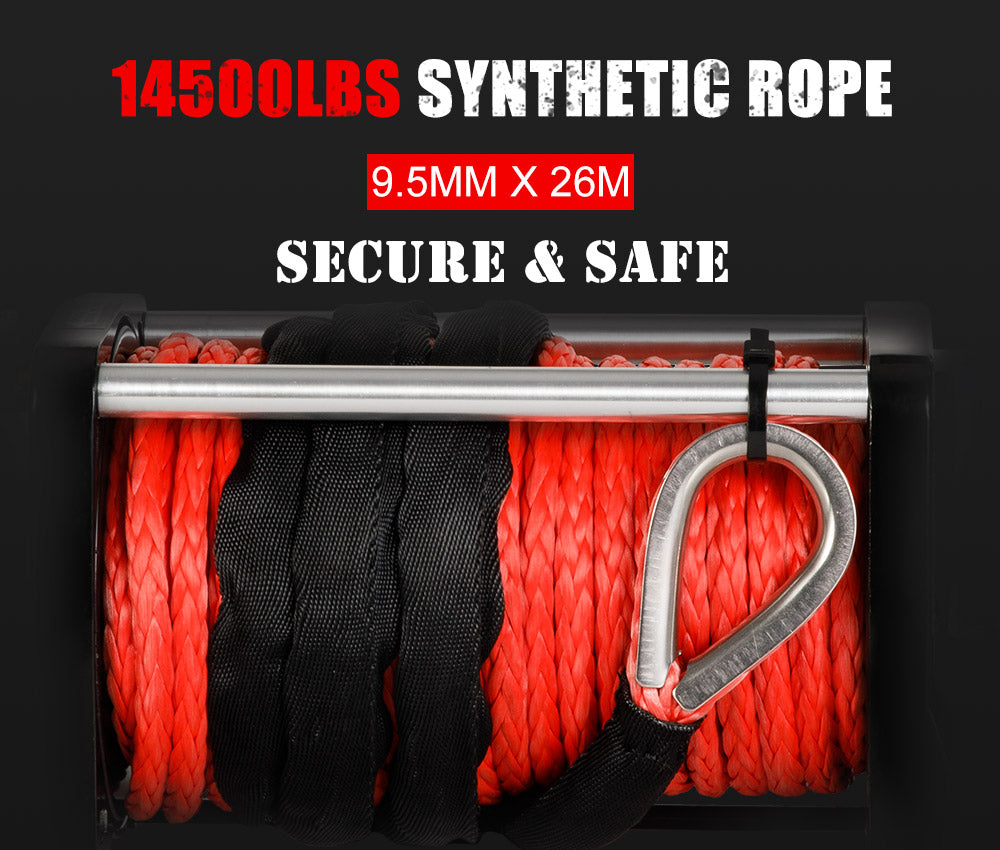 14500LBS 12V Synthetic Rope Electric Winch