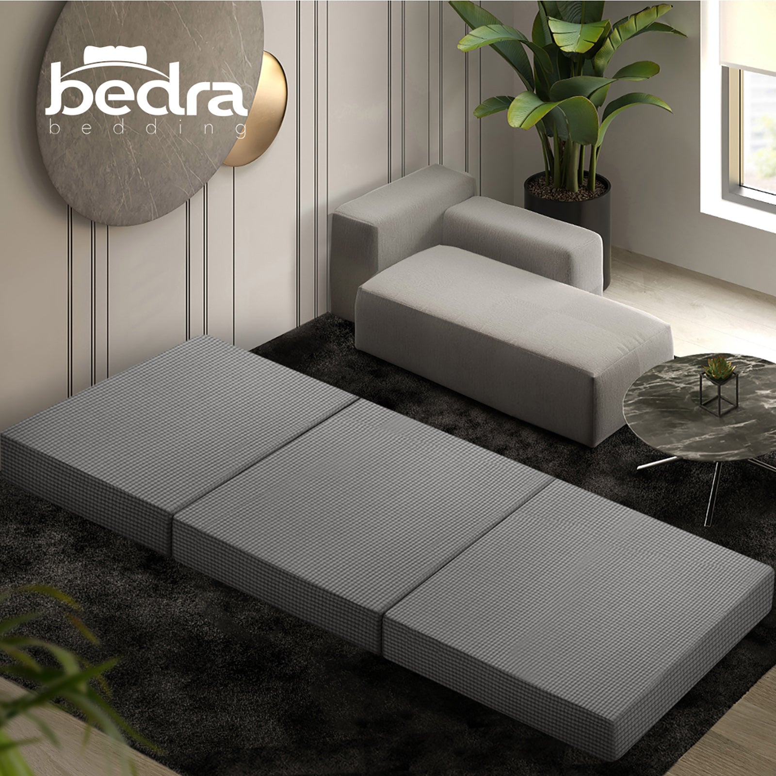 Bedra Folding Foam Mattress Single Sofa Bed Trifold Sleeping Camping Cushion Mat