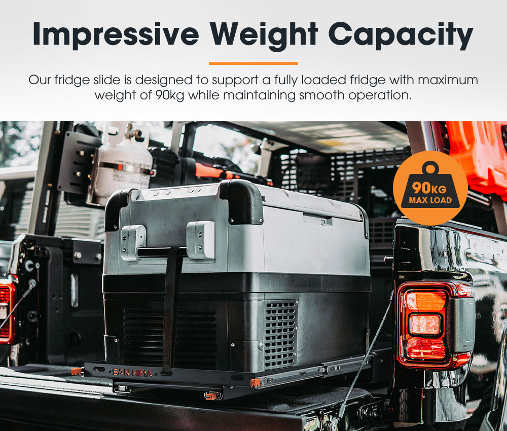 San Hima 75L Fridge Slide With Extendable Table Cutting Board Caravan Parts 90KG