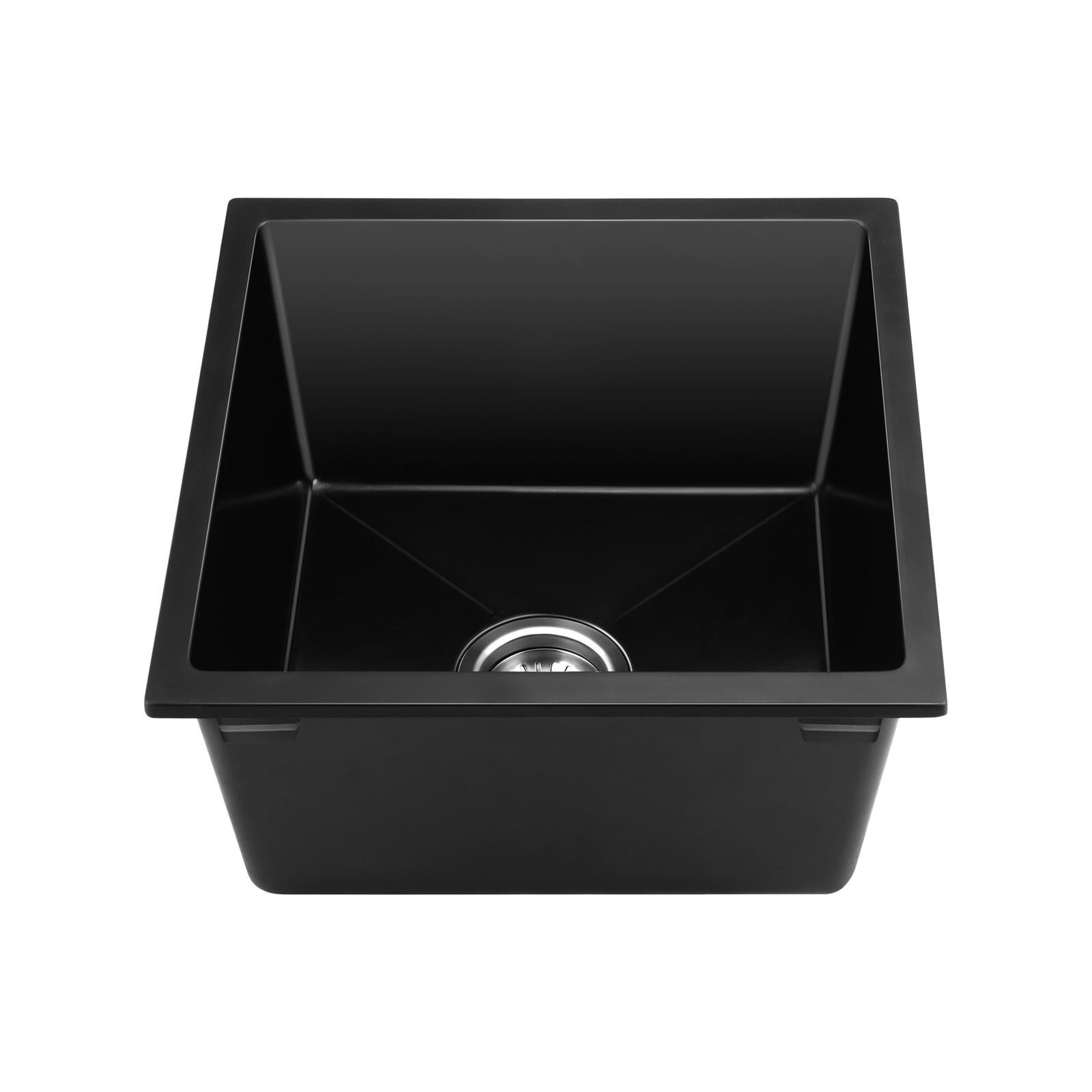 Welba Kitchen Sink 38x38cm Granite Stone Sink Laundry Basin Single Bowl Black